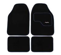 JVL 01-929BL - Juego de Alfombrillas universales de PVC, Color Negro y Azul, 4 Piezas
