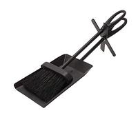 JVL Iron Fireside Tidy Set Purbeck Hearth-Juego de cepillos para Chimenea, Metal, Black, 1 Pack