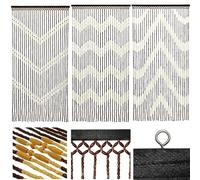 JVL Cortina Colgante de Madera con Cuentas para Puerta, 90 x 180 cm, bambú, 90 x 180 cm