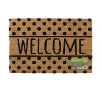 JVL Eco-Friendly Latex Backed Coir Door Mat, Welcome Spots, 40 x 60 cm Approx, 02-860