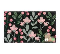 JVL Felpudo ecológico de Fibra de Coco con Respaldo de látex, 45 x 75 cm, diseño Floral