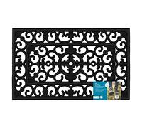 JVL Lexi - Felpudo de Goma con Efecto Hierro Forjado, 45 x 75 cm