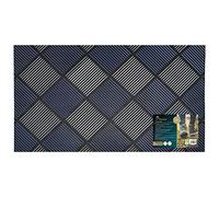 JVL Platina - Felpudo de Goma, 40 x 70 cm, Color Plateado y Azul