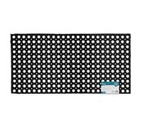JVL Rondo - Alfombrilla de Goma Resistente para Puertas de Exterior (50 x 100 cm), Color Negro