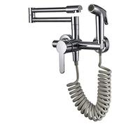 JVOZBZMWZ Grifo plegable de latón para cocina, montado en la pared, grifo de fregadero de cocina, agua fría y caliente, grifo de llenado de ollas de cocina de doble junta con mano