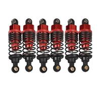 JVRWSC Compatible con Tamiya G6-01 6X6 KONGHEAD para King 1/18 RC Car Upgrade Parts Chasis 6 Piezas Amortiguadores Delanteros Y Traseros De Aluminio con Aceite Amortiguador de Coche RC(Red)
