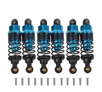 JVRWSC Compatible con Tamiya G6-01 6X6 KONGHEAD para King 1/18 RC Car Upgrade Parts Chasis 6 Piezas Amortiguadores Delanteros Y Traseros De Aluminio con Aceite Amortiguador de Coche RC(Blue)
