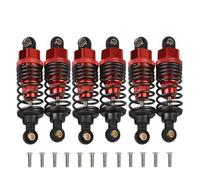 JVRWSC Compatible con Tamiya G6-01 6X6 KONGHEAD para King 1/18 RC Car Upgrade Parts Chasis 6 Piezas Amortiguadores Delanteros Y Traseros De Aluminio con Aceite Amortiguador de Coche RC(Red)