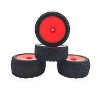 JVRWSC RC Coche Piezas Compatible con Tamiya DF02 DF03 para TT02B 1/10 RC Control Remoto Coche Tracción En Las Cuatro Ruedas Neumáticos Todoterreno(Red)