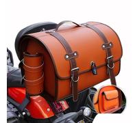 JVTMMY Bolsa Moto para Harley Davidson Fat Bob 1979-2023, Bolsa Trasera de Cuero Impermeable, Gran Capacidad, Bolsa Equipaje Moto para Casco Viaje Touring Uso Diario,B Brown