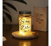 JVURICE Luz LED para botella, diseño con texto en alemán "Schön dass es Dich gibt ", para mujeres, luz de la suerte, luz decorativa para cumpleaños, bodas, Navidad, hucha o regalo de boda