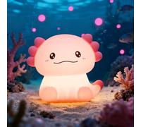 JVURICE Luz nocturna infantil, lámpara nocturna de silicona Axolotl para niños, lámpara de noche, táctil, 1200 mAh, sincronización recargable, decoración