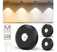 JVURICE® Vitrinenbeleuchtung Led,30 Farbwechsel Schrankbeleuchtung Led Spot Akku USB Aufladbar Mini 120H Energiesparend Magnet Unterbauleuchte Küche Schrankbeleuchtung mit Timer Fernbedienung