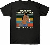 JVXZCNUYW Rare I Have No Self Control and I Hate T-Shirt Men's Black