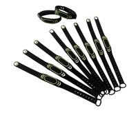 JW - 10 pulseras de silicona ajustables con chip M1 RFID 1K conectadas a 13.56 MHz, pulsera de control de acceso impermeable, protocolo ISO14443A (negro)