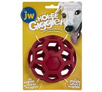 JW HOL-EE - Pelota para Perros con Sonido de Risa, Juguete Interactivo para Perros, Color Rojo