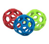 JW Mascota Hueca Pelota HOLEE para Perros Rebota Se Muerde Chica 8.89 cm 3 Pack