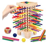 JWDMHSJ Juego Montessori, Juegos de Dados Niños con 42 Palos Mader, Juego de Mesa de Madera, Juego de Tablero Montessori, Juguetes Educativos Matematicas, para Niñas y Niños de 3 a 6 Años
