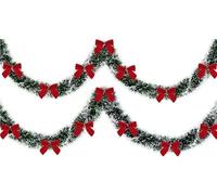 JWFBDB 1 Cinta Verde de oropel navideño 2/10 m for Lazo for árbol Navidad, Guirnalda, Corona, Adornos, decoración for Fiestas y hogar(Red Garland 10m)