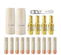 JWFBDB Consumibles de soldadura MB-15ak. Punta contacto antiadherente for revestimiento protector 0,8/1,0/1,2 mm. Boquilla sin aire protectora for 15AK(17Pcs 1.0mm)