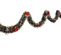 JWFBDB Guirnalda navideña de oropel Artificial for Luces LED, Guirnalda metálica Colgante for Chimenea 2 m(2m-Red)