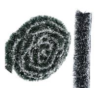 JWFBDB Guirnalda navideña de oropel, Cintas Artificiales caña Verde, Colgantes for árbol Navidad, Decoraciones for Fiestas Año Nuevo, Manualidades Coronas DIY(2mx11cm- Green White,30PCS- (60M))