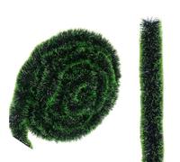 JWFBDB Guirnalda navideña de oropel, Cintas Artificiales caña Verde, Colgantes for árbol Navidad, Decoraciones for Fiestas Año Nuevo, Manualidades Coronas DIY(2mx8cm- Green,30PCS- (60M))