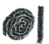 JWFBDB Guirnalda navideña de oropel, Cintas Artificiales caña Verde, Colgantes for árbol Navidad, Decoraciones for Fiestas Año Nuevo, Manualidades Coronas DIY(2mx8cm- Green White,30PCS- (60M))