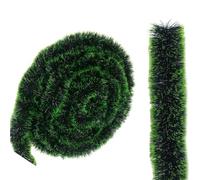 JWFBDB Guirnalda navideña de oropel, Cintas Artificiales caña Verde, Colgantes for árbol Navidad, Decoraciones for Fiestas Año Nuevo, Manualidades Coronas DIY(2mx11cm- Green,30PCS- (60M))
