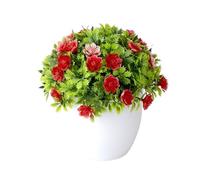 JWFBDB Plantas Artificiales de mil Capas, bonsái, árbol pequeño en Maceta, Flores, Adornos for decoración del hogar o la Mesa(Red)