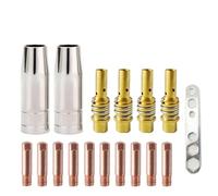 JWFBDB Punta de contacto for soldadura MB15 15AK (0,6 mm, 0,8,9, 1, y,2 mm), boquilla protectora compatible for Rilon, Riland Jasic Welding Supplies(17Pcs 0.8mm)