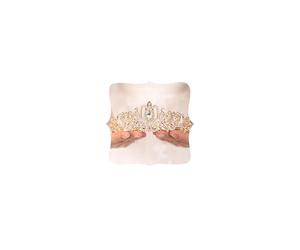 JWICOS Corona de tiara de cristal dorado para mujeres y novias, elegante corona de princesa con peines, tiaras para mujer, novia, boda, graduación, cumpleaños, accesorios para el cabello para novias y