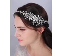 JWICOS Diadema de boda de cristal para novia, accesorios para el cabello de novia, perla, vid, boda, accesorios para el cabello para niña de flores, dama de honor