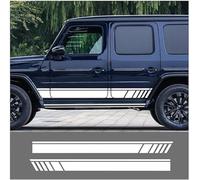JWOZQ Adhesivo Carrocería de Coche para Mercedes Benz G55 G63 AMG W463 G500 Classe G350D SUV Rayas de Faldón Lateral Decoraciones Accesorios Pegatinas Automóviles,B-White