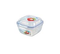 JWP Programa de Trabajo Conjunto Caja de Almuerzo Cuadrada con Bandeja y Salsa Pot, Claro, 950 ml