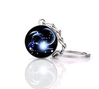 JWPavilion Zodiac 12 Constellation Glow In The Dark Creative Galaxy Llavero - Plata - Talla Única