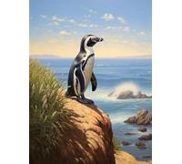 JWPSHIJIE Kit pintura de diamante 5D con taladro completo, Pequeño pingüino en la roca, K Kits de Arte de Diamantes,Kit de Arte de Cristal para Adultos y Niños, Decoración de Pared