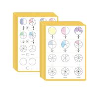 JWQFBC 10 Hojas de Fracciones para Pizarra Blanca. Material Didáctico para La Escuela. Juguetes para Aprender Matemáticas. Materiales Manipulativos para Niño