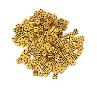 JWQFBC 100 Piezas de Dados Estándar de Seis Caras de 8 Mm para Juegos de Mesa, Enseñanza de Matemáticas Y Aula, Amarillo, 0,8 × 0,8 × 0,8 cm