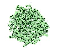 JWQFBC 100 Piezas de Dados Estándar de Seis Caras de 8 Mm para Juegos de Mesa, Enseñanza de Matemáticas Y Aula, Verde, 0,8 × 0,8 × 0,8 cm
