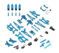 JWQFBC 22 Piezas de Rodamientos RC, Piezas Metálicas para Coches RC, Conjunto de Dirección de Copa Trasera, Soporte de Amortiguador Delantero Y Trasero, Azul