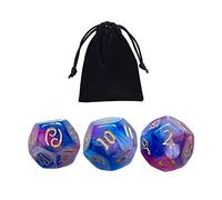 JWQFBC 3 Dados Poliédricos de Acrílico de 12 Caras, Dados Accesorios para Cartas de Astrología con Estructura Resistente, Adecuados para La Enseñanza de Mate, Estilo F, Individual