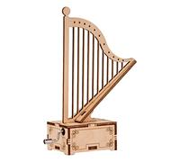 JWQFBC Arpa de Madera para, Caja de Música 3D con, Kit de Construcción con Modelo Grabado, Educativo, Ideal para Regalar Y Decorar El Hogar.