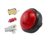JWQFBC Botón Pulsador LED de 60 Mm, Microinterruptor, Botón de Acción para Juegos Arcade de 12 V, Rojo