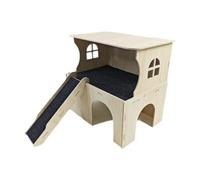 JWQFBC Casa de Madera para Hámster, Refugio para Animales Pequeños con Escaleras, Jaula Y Accesorios para La Cama.
