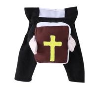 JWQFBC Disfraz de Halloween para Gatos con Un Divertido Traje de Sacerdote, Confeccionado en Poliéster Suave, Ideal para Cosplay, Sesiones de Fotos, L