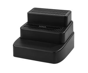 JWQFBC Escaleras para Arenero de Gato, Rampa Ajustable con Peldaños Desmontables, Rejilla Filtrante Eficaz para, Materiales Fáciles de Limpia, Negro