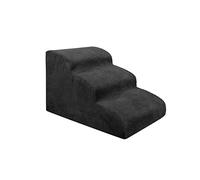 JWQFBC Escaleras para Perros Pet Steps, Desmontables, Portátiles, Antideslizantes, de 3 Peldaños, Anchas, de Alta Densidad, para Cachorros Y Perros de, Negro