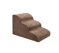 JWQFBC Escaleras para Perros Pet Steps, Desmontables, Portátiles, Antideslizantes, de 3 Peldaños, Anchas, de Alta Densidad, para Cachorros Y Perros de, MARRÓN