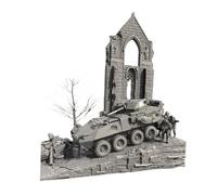 JWQFBC Escena de Casa en Ruinas a Escala 1:72, Maqueta de Escena en Miniatura, Fondo, Utilería Fotográfica, Maqueta Arquitectónica para Estación de Tren